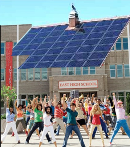 Solar powered high school?  Now that's something to dance and sing about!